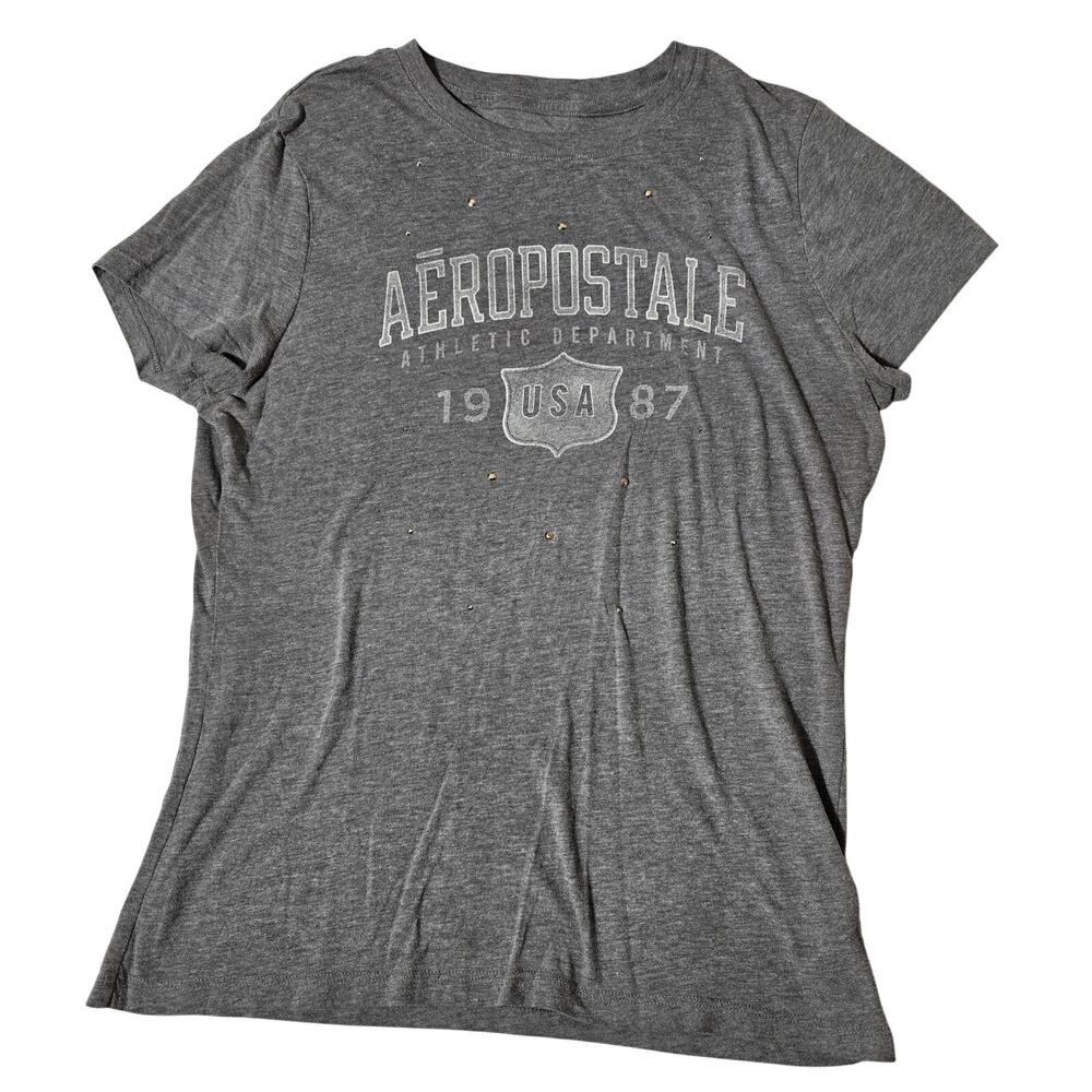 Aeropostale Gray Classic Crew T-Shirt Womens Size XL